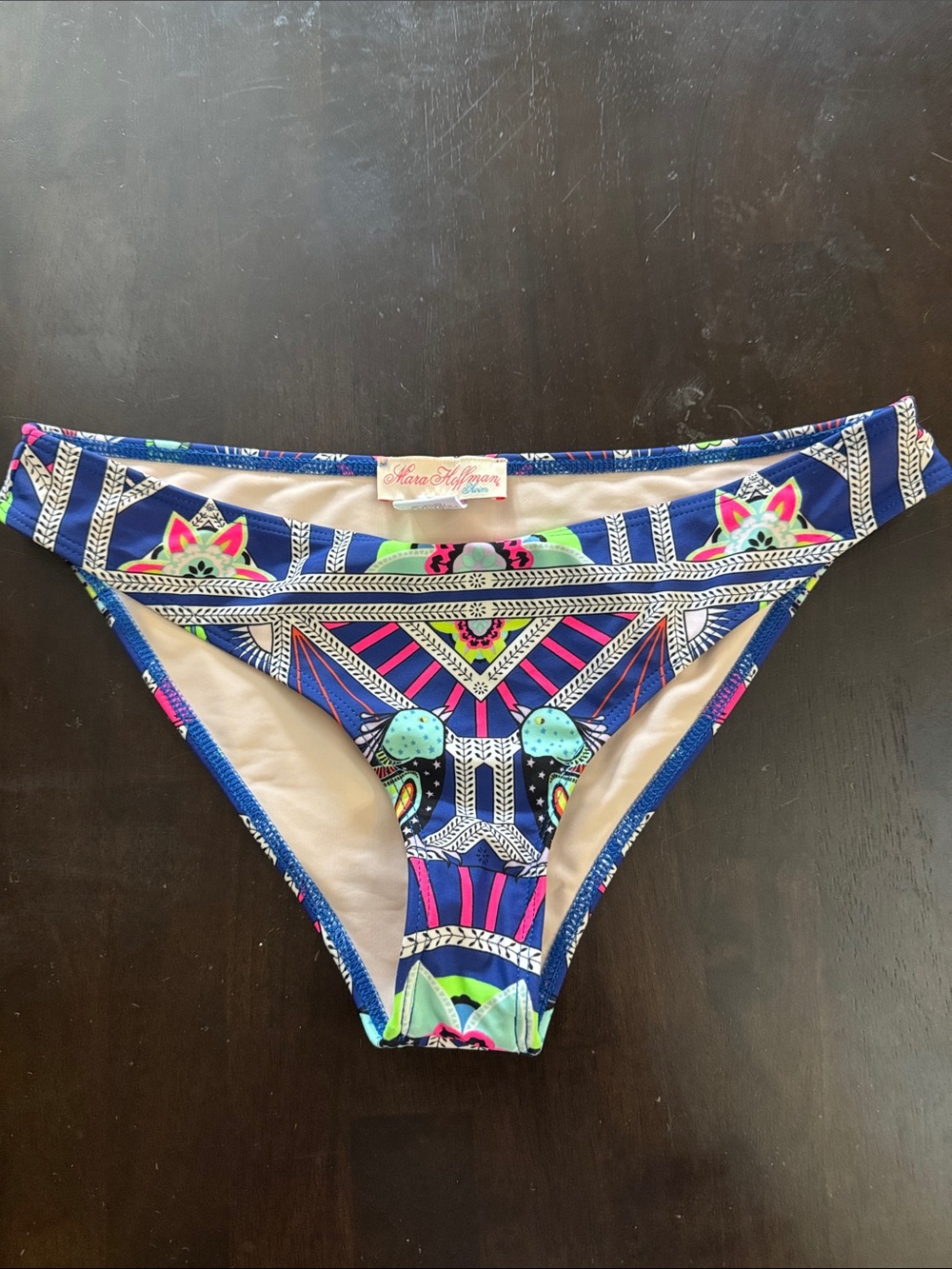 Mara Hoffman Navy Multicolor Geometric Bikini Bottoms